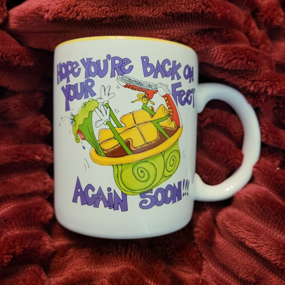 Hope You're Back On Your Feet Again Soon Coffee Mug Cup Get Well Turtle On Shell
